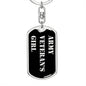 Army Veteran's Girl v2 - Luxury Dog Tag Keychain
