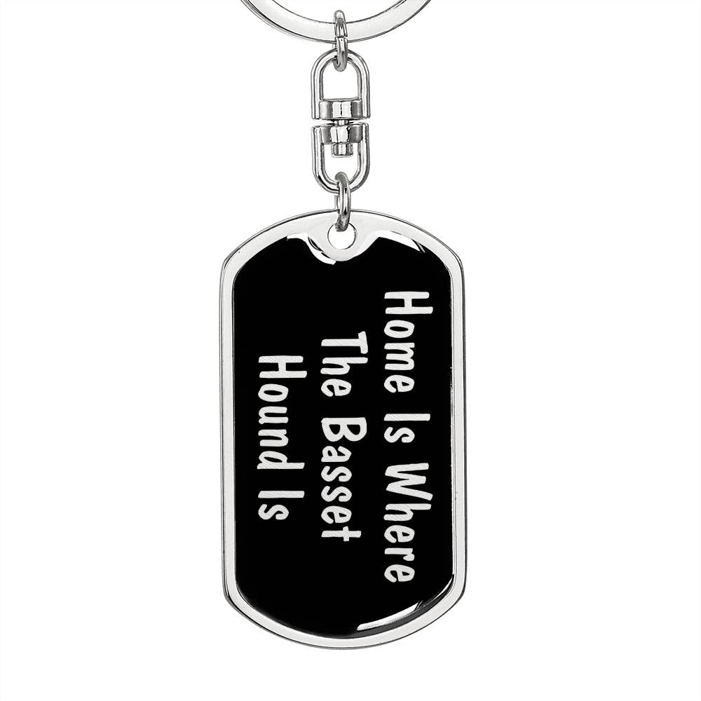 Basset Hound's Home v2 - Luxury Dog Tag Keychain