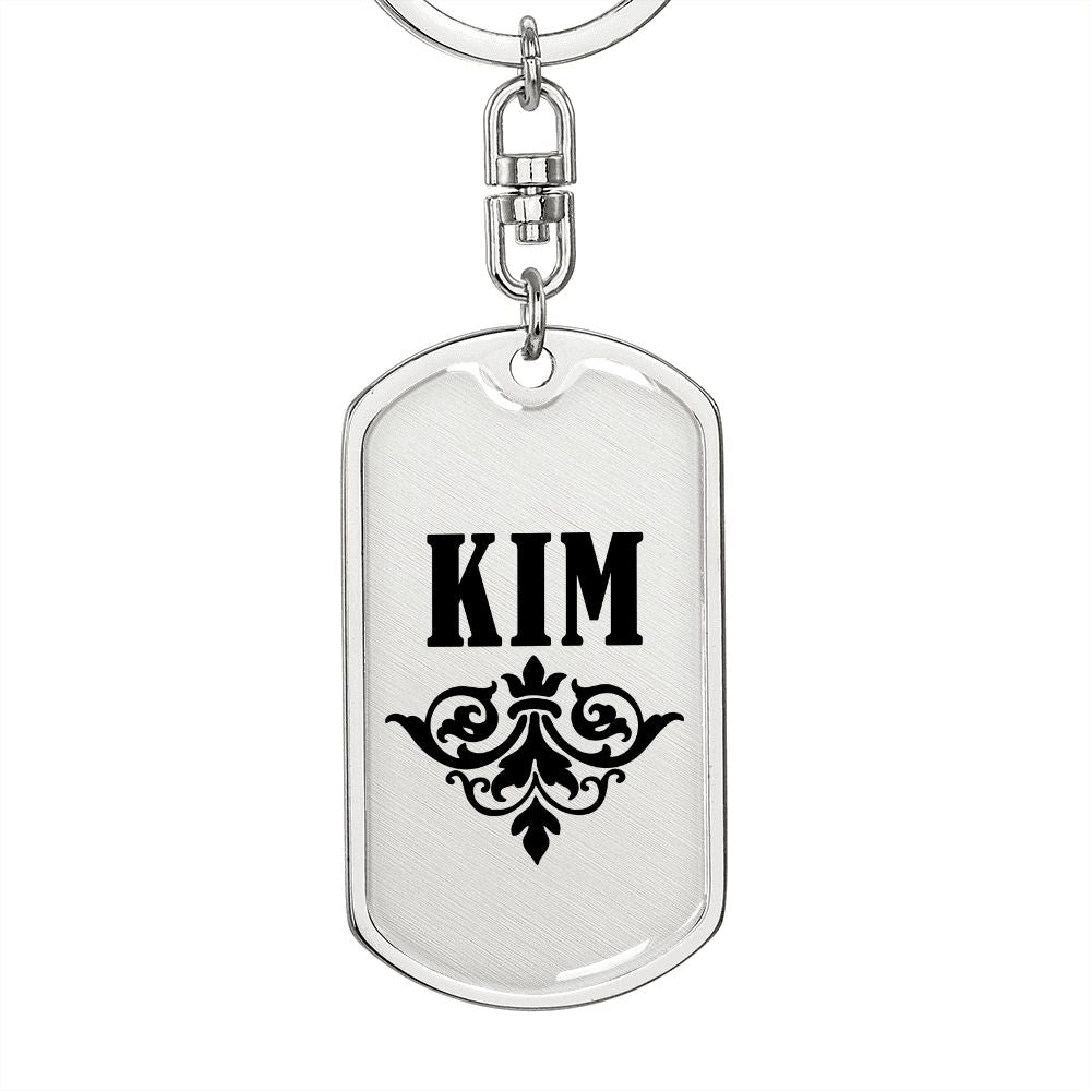Kim v01a - Luxury Dog Tag Keychain