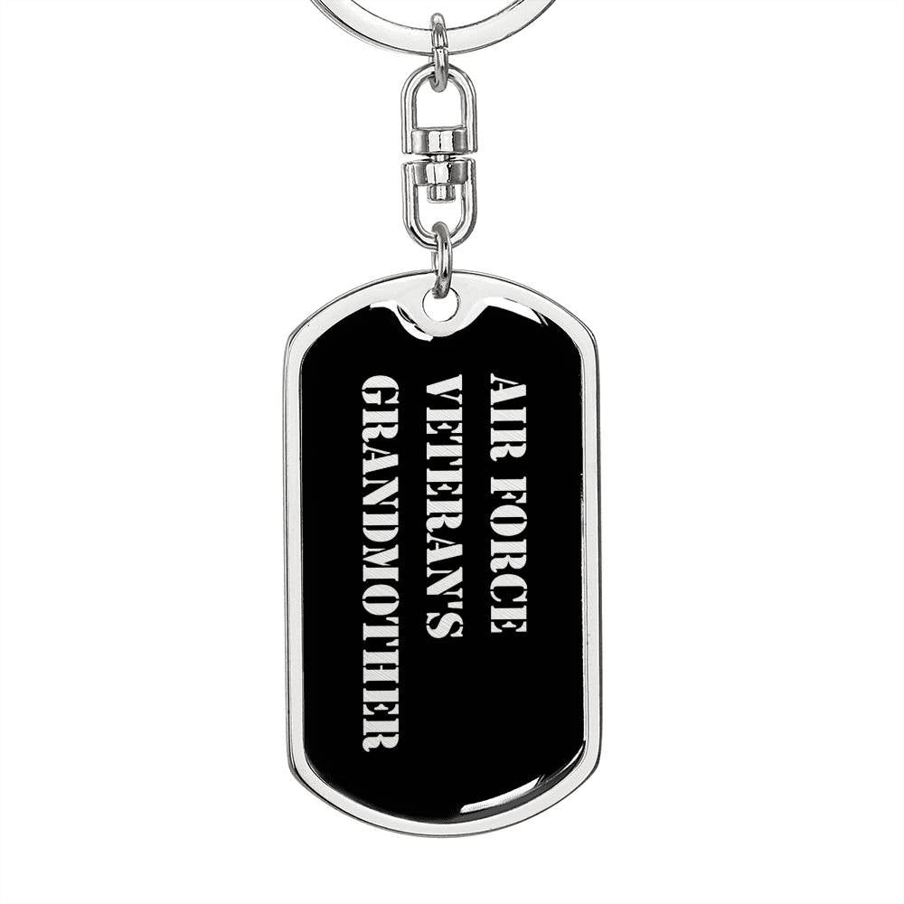 Air Force Veteran's Grandmother v2 - Luxury Dog Tag Keychain