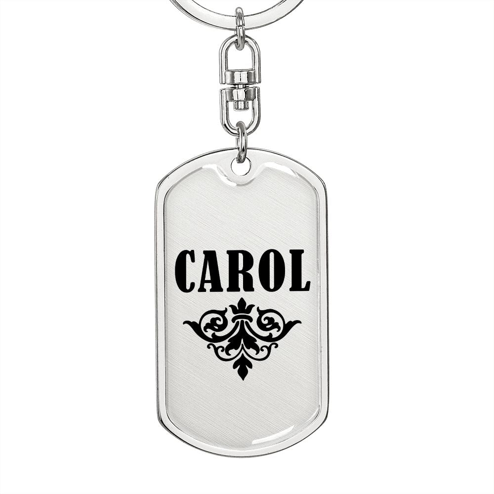 Carol v01a - Luxury Dog Tag Keychain