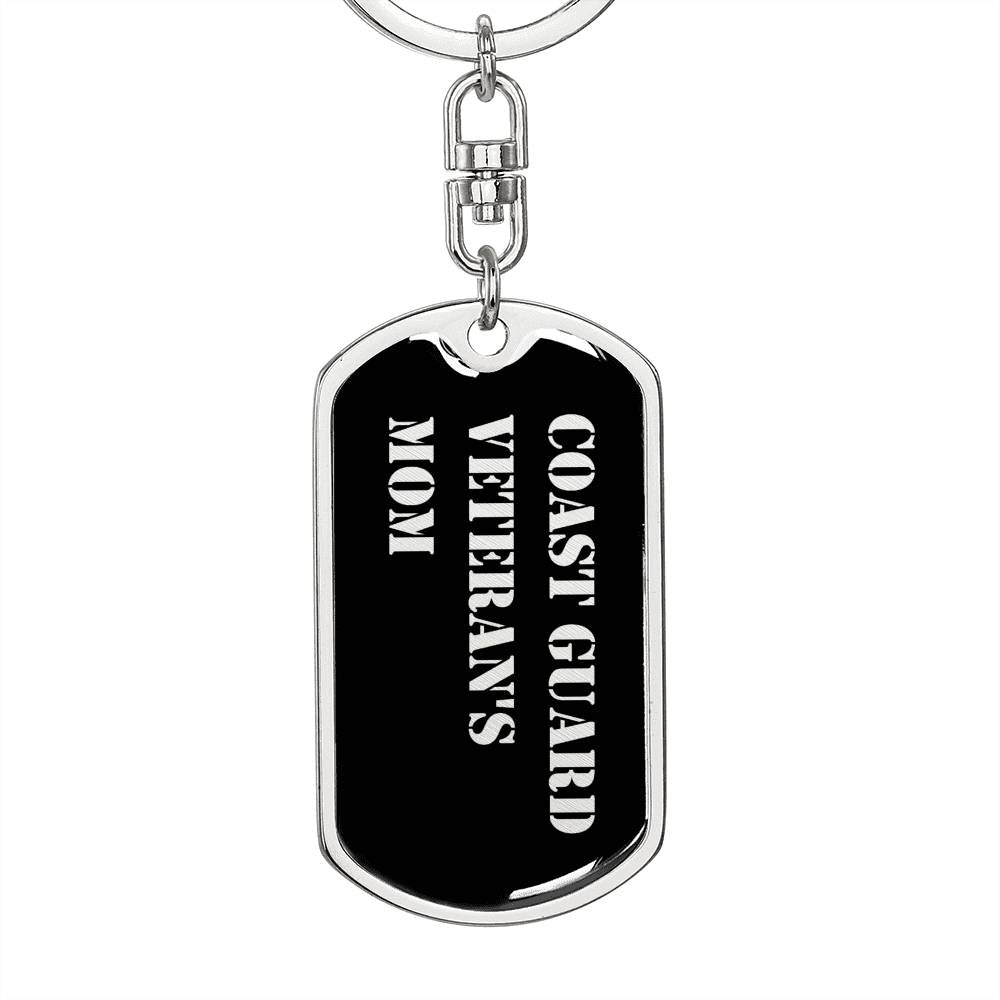Coast Guard Veteran's Mom v2 - Luxury Dog Tag Keychain
