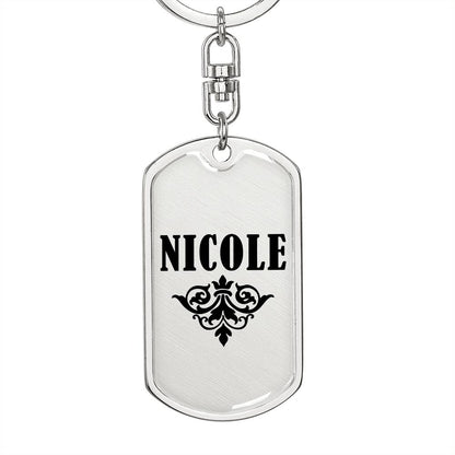 Nicole v01a - Luxury Dog Tag Keychain