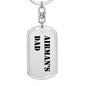 Airman's Dad - Luxury Dog Tag Keychain