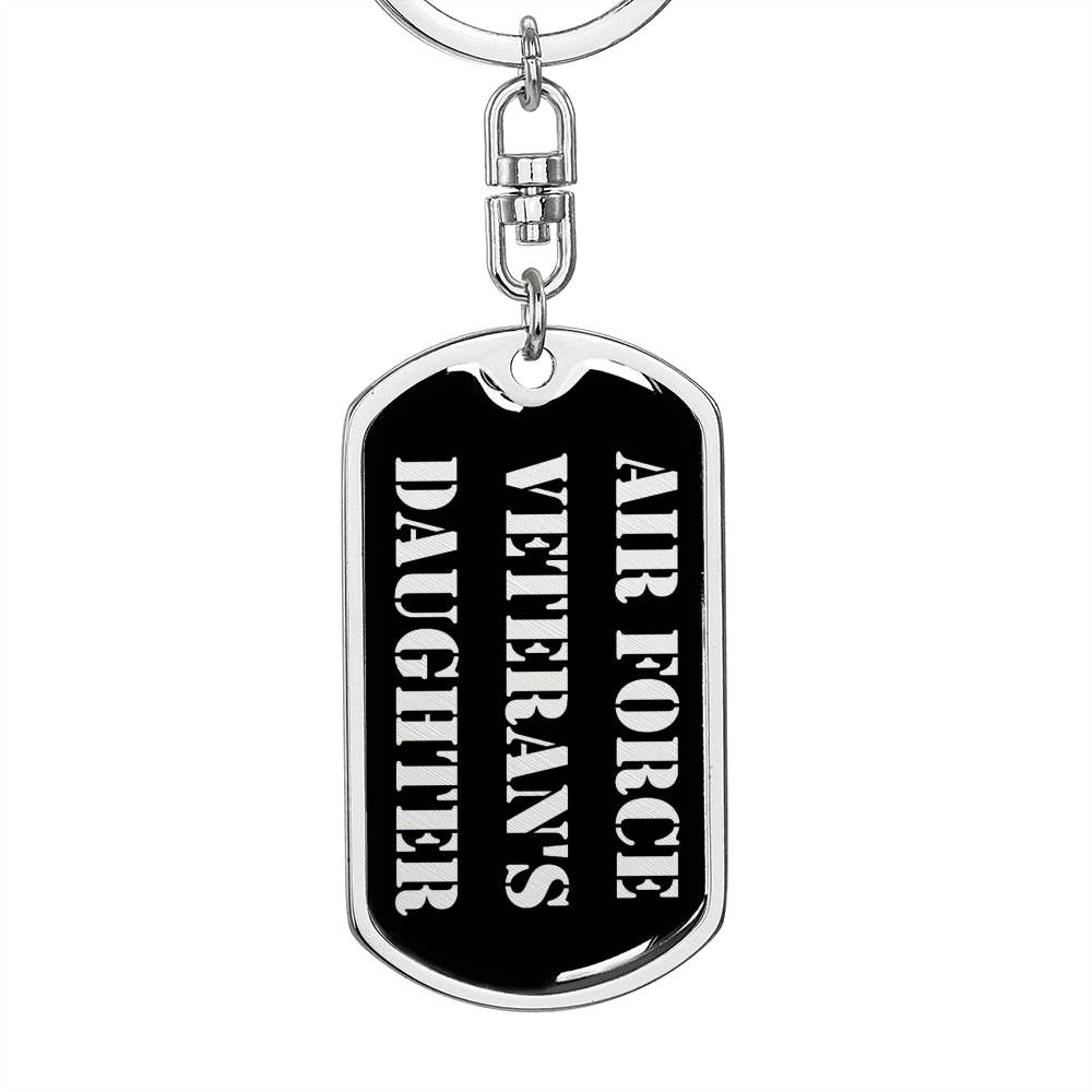 Air Force Veteran's Daughter v2 - Luxury Dog Tag Keychain