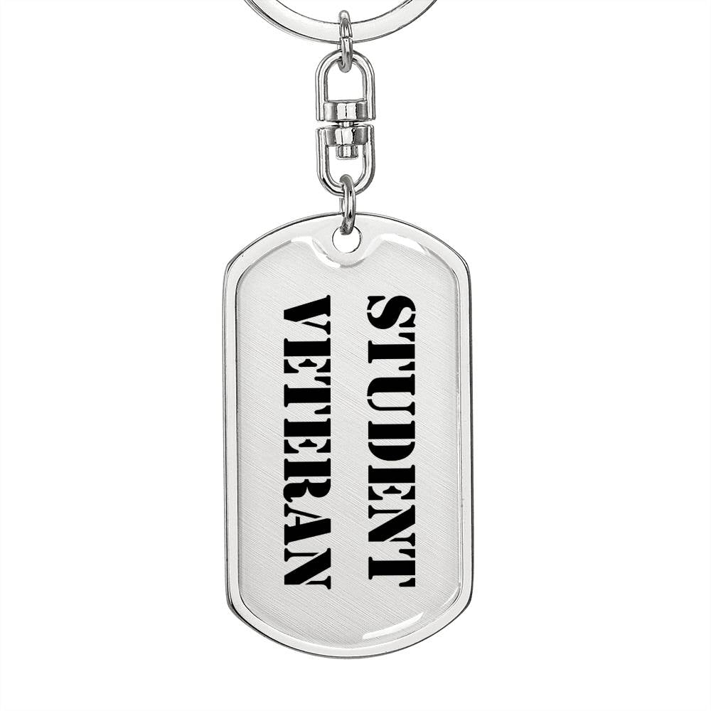 Student Veteran - Luxury Dog Tag Keychain