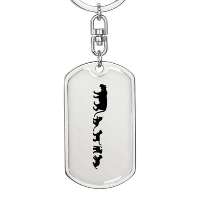 Mama Lioness With 4 Cubs - Luxury Dog Tag Keychain