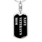 Navy Veteran's Mom v2 - Luxury Dog Tag Keychain