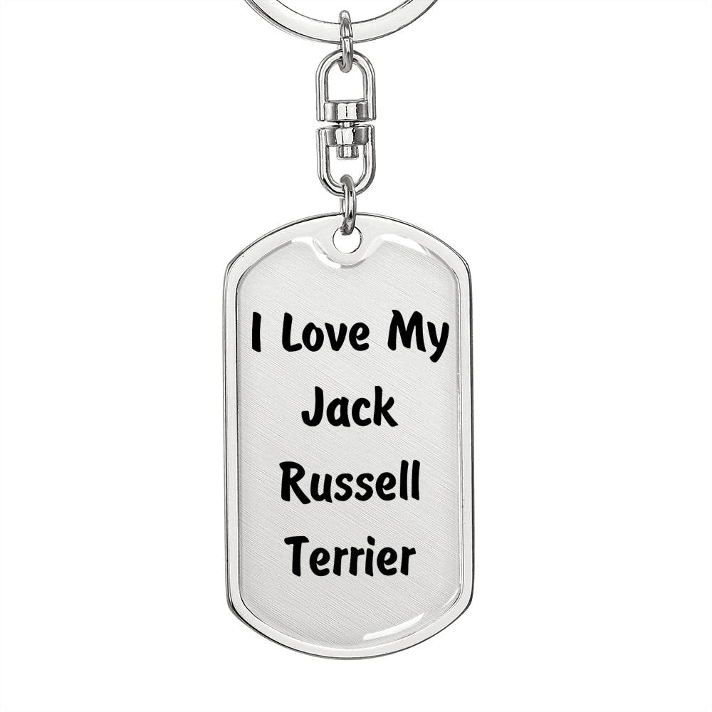 Love My Jack Russell Terrier v4 - Luxury Dog Tag Keychain