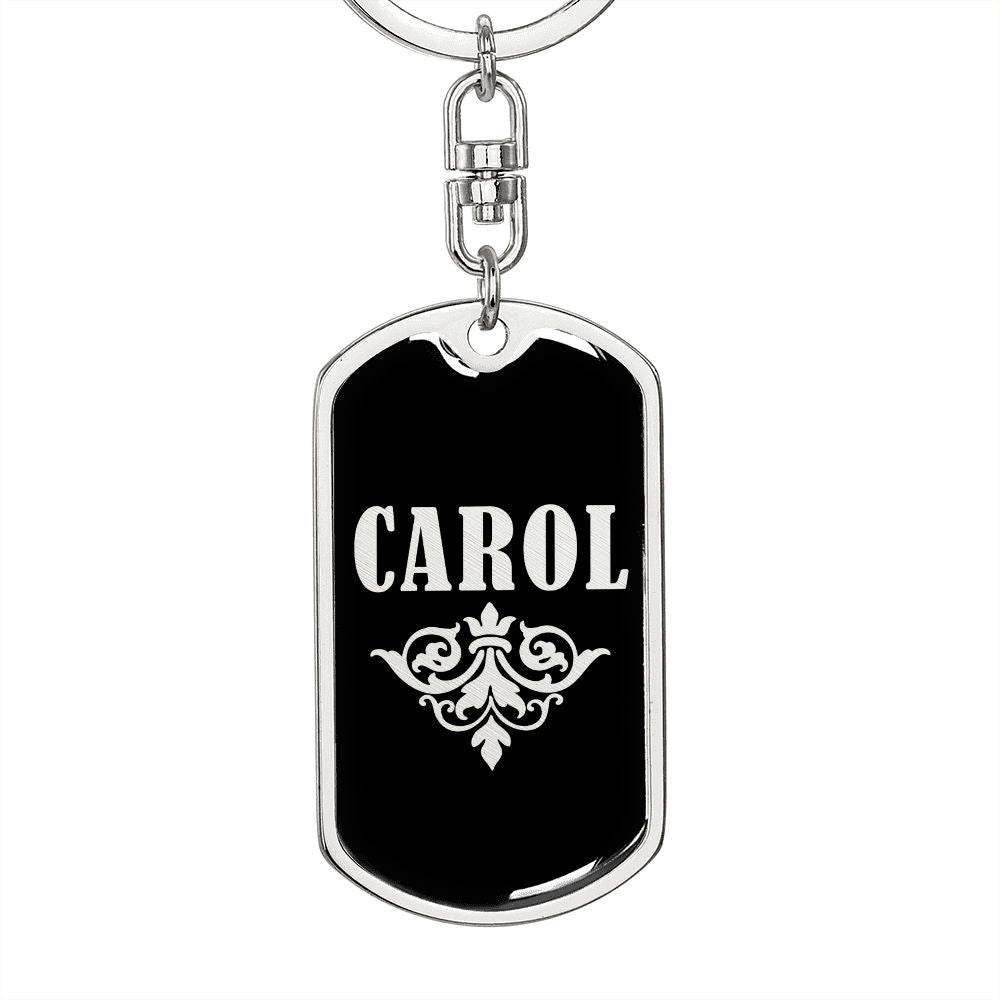 Carol v02a - Luxury Dog Tag Keychain