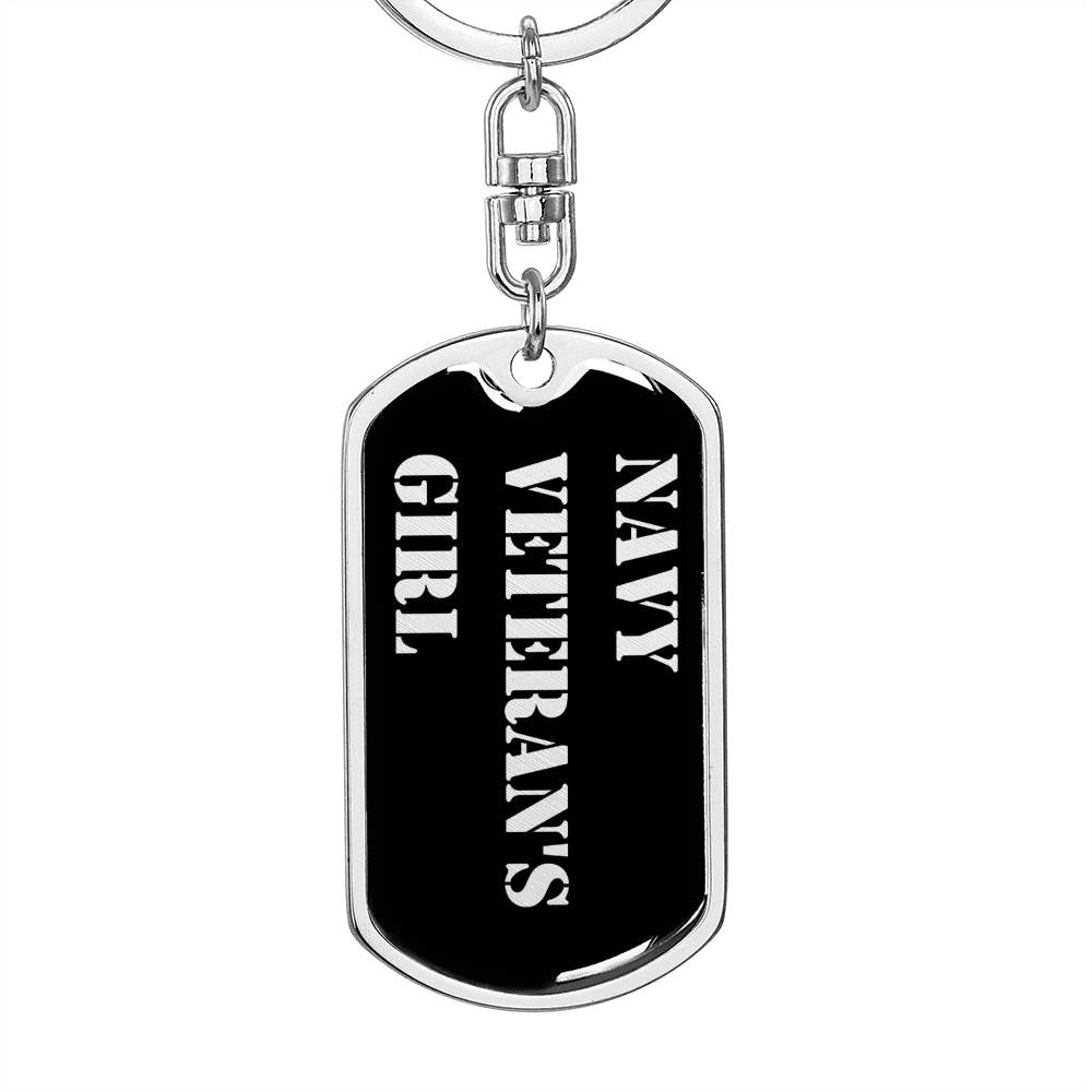 Navy Veteran's Girl v2 - Luxury Dog Tag Keychain