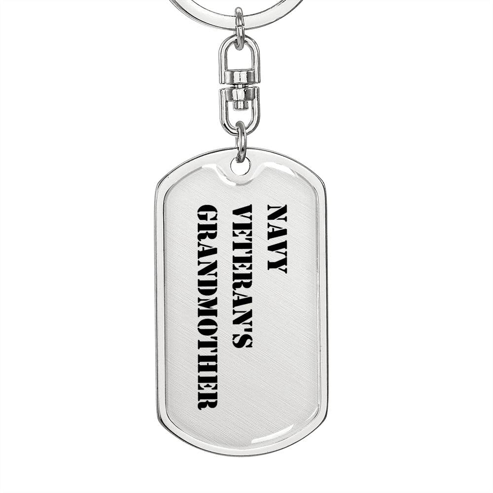 Navy Veteran's Grandmother - Luxury Dog Tag Keychain