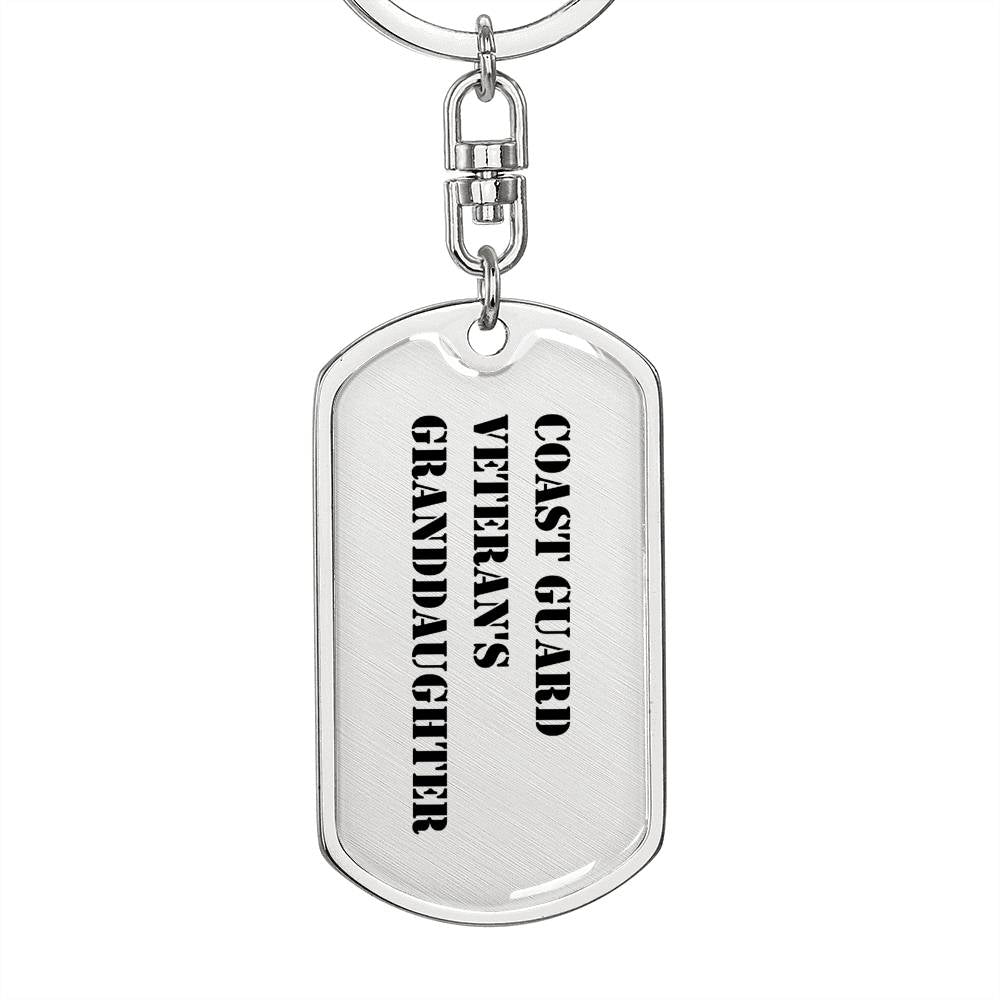Coast Guard Veteran's Granddaughter - Luxury Dog Tag Keychain