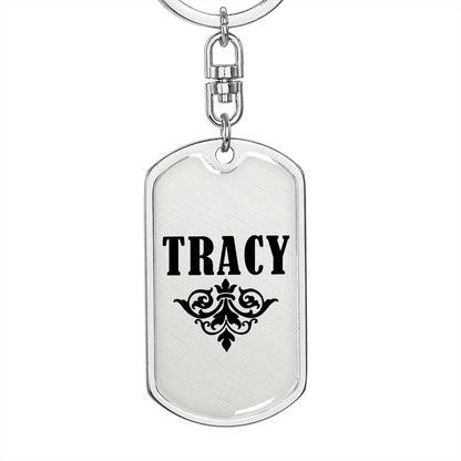Tracy v01a - Luxury Dog Tag Keychain