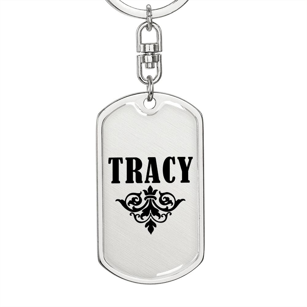 Tracy v01a - Luxury Dog Tag Keychain