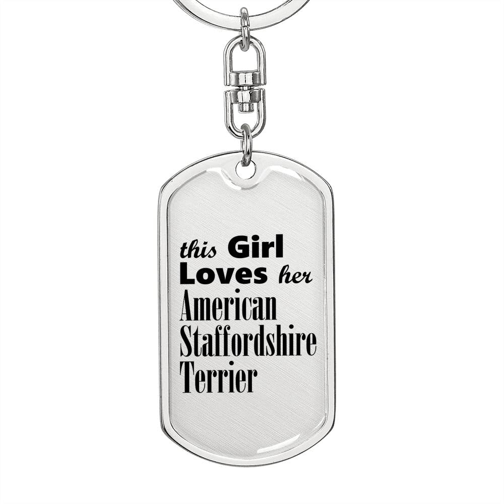 American Staffordshire Terrier - Luxury Dog Tag Keychain