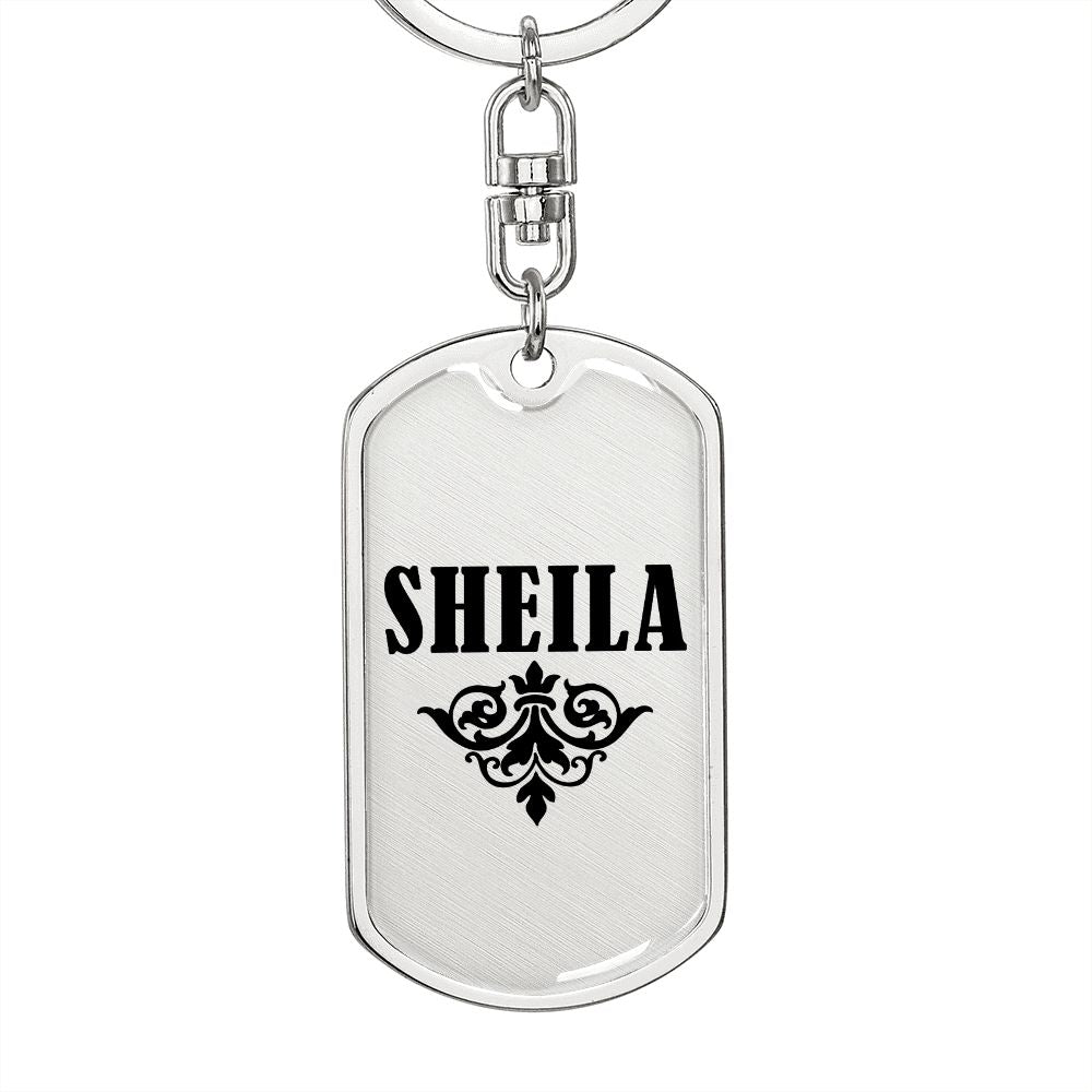 Sheila v01a - Luxury Dog Tag Keychain