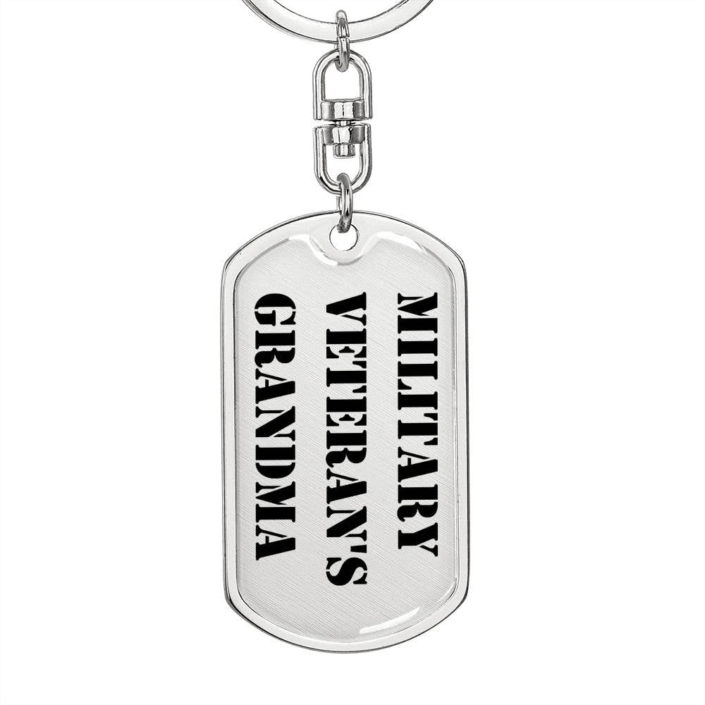 Military Veteran's Grandma - Luxury Dog Tag Keychain