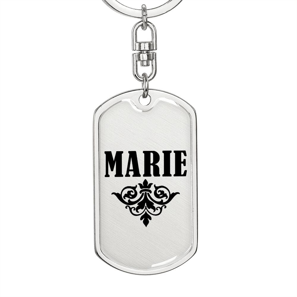 Marie v01a - Luxury Dog Tag Keychain