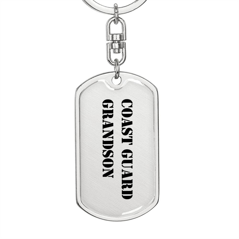 Coast Guard Grandson - Luxury Dog Tag Keychain