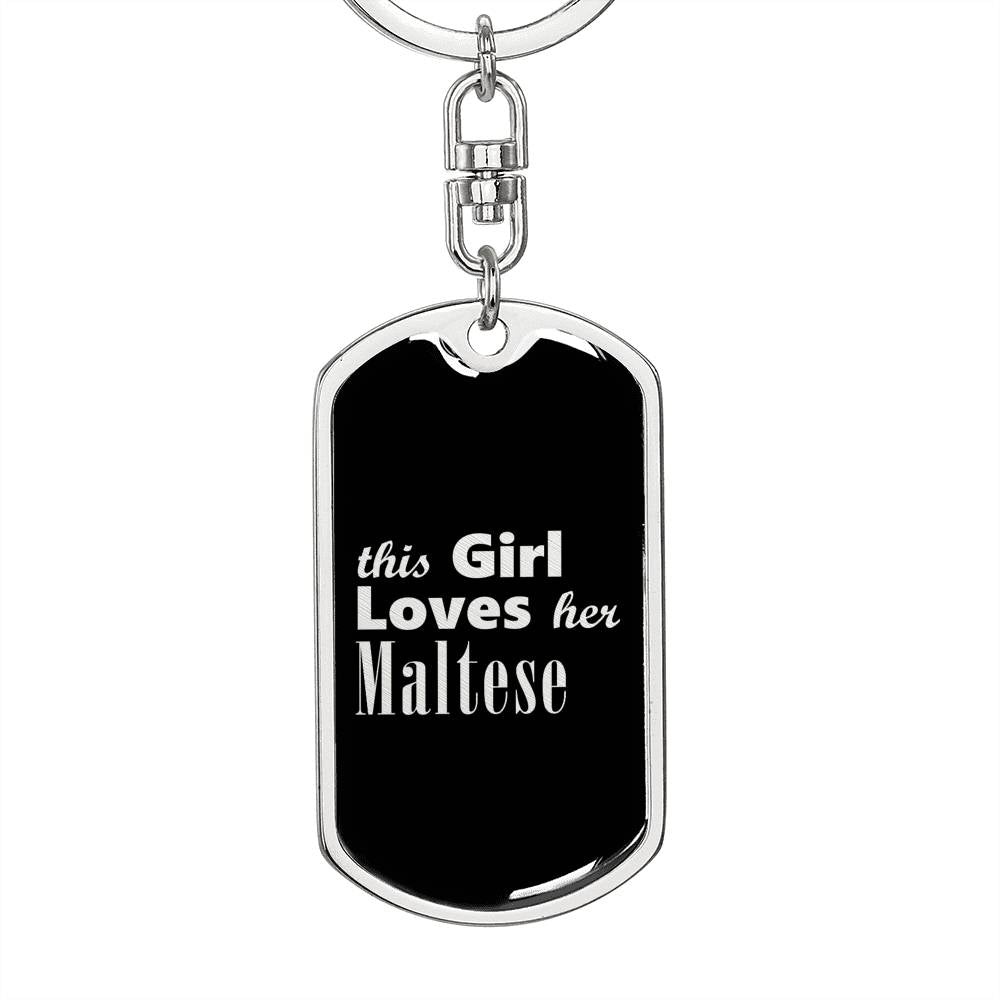 Maltese v2 - Luxury Dog Tag Keychain