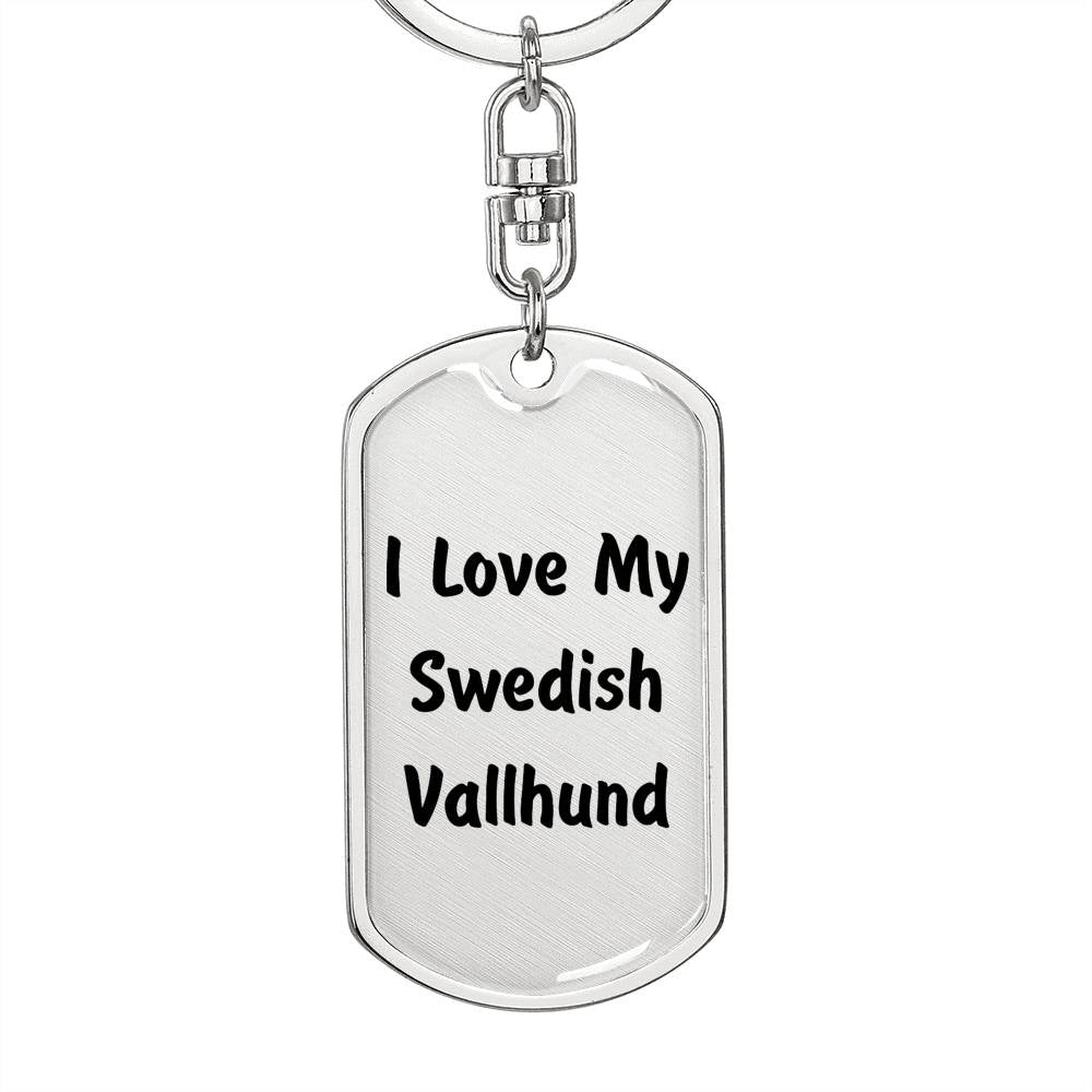 Love My Swedish Vallhund v4 - Luxury Dog Tag Keychain