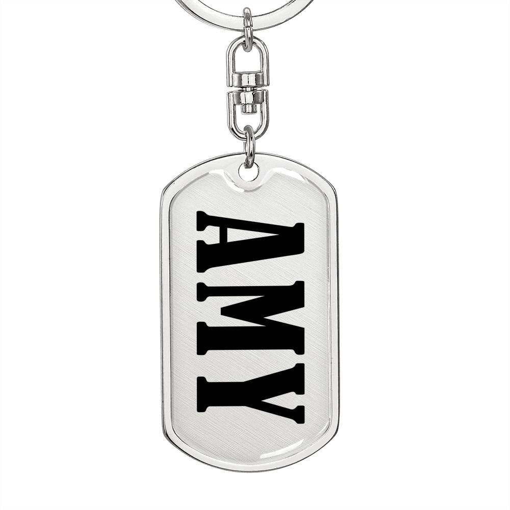 Amy v01 - Luxury Dog Tag Keychain