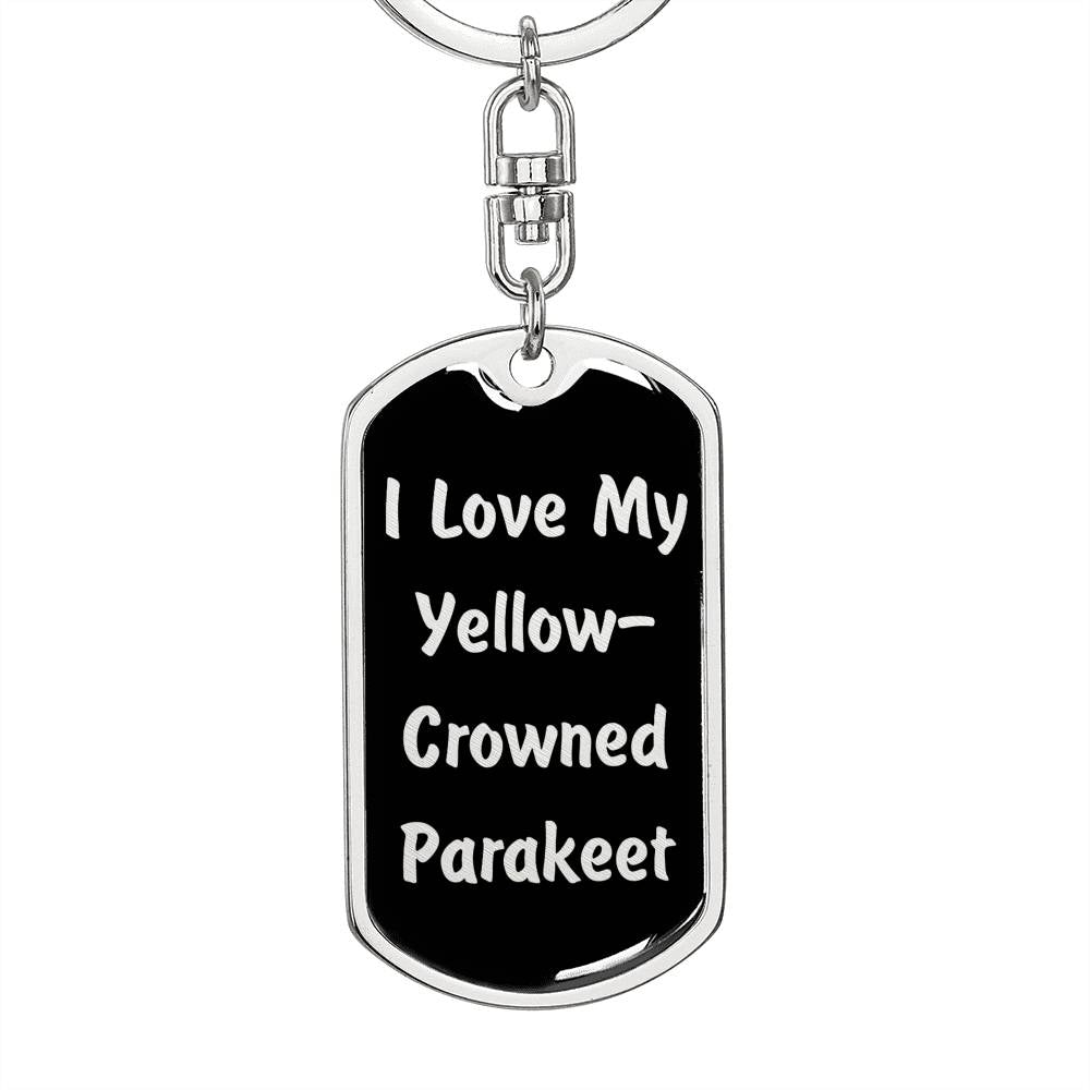 Love My Yellow-Crowned Parakeet v2 - Luxury Dog Tag Keychain