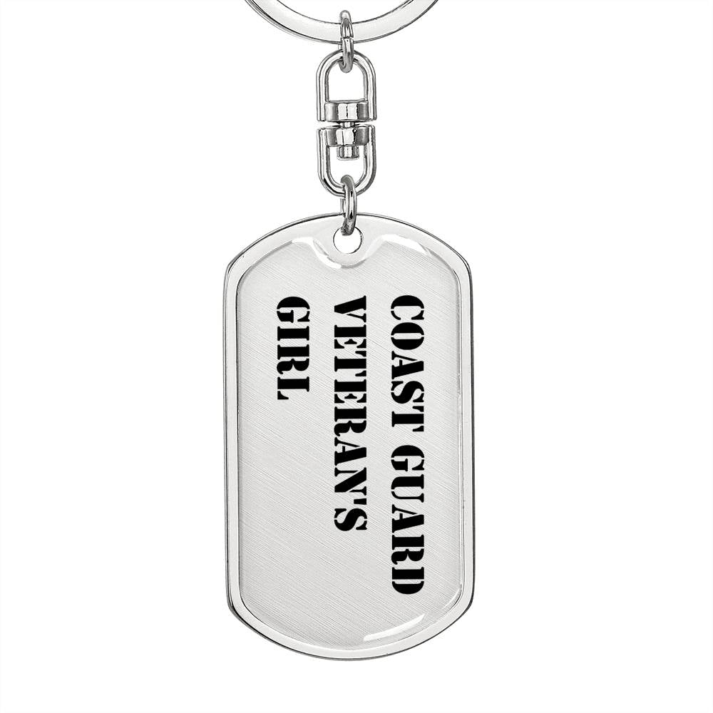 Coast Guard Veteran's Girl - Luxury Dog Tag Keychain