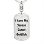 Love My Sarasa Comet Goldfish - Luxury Dog Tag Keychain