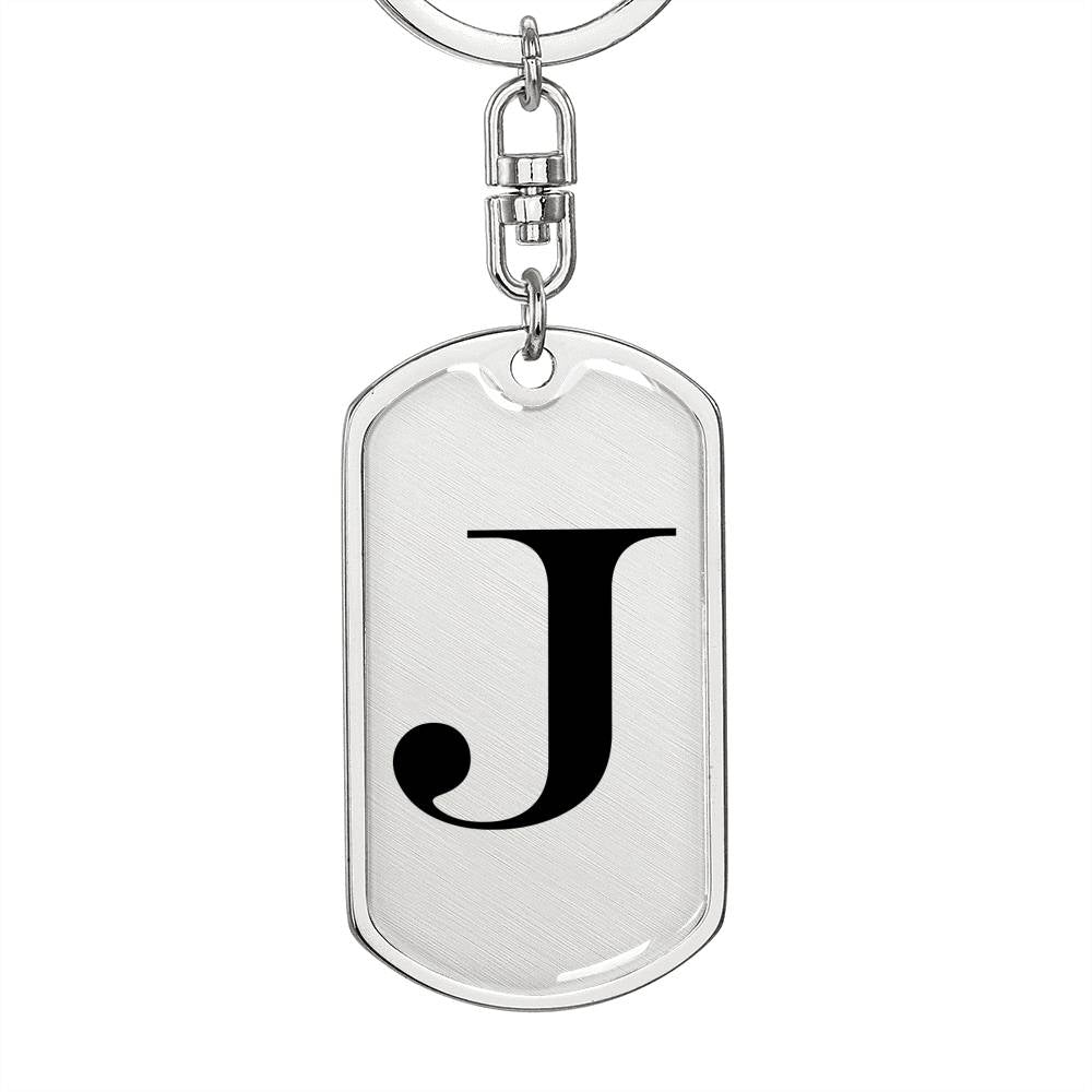 Initial J v1a - Luxury Dog Tag Keychain