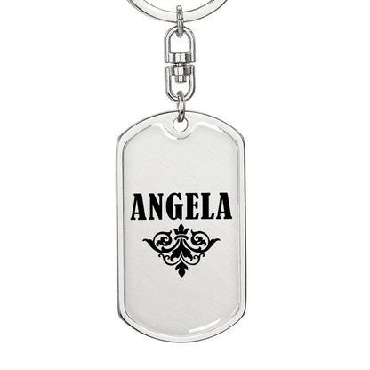 Angela v01a - Luxury Dog Tag Keychain
