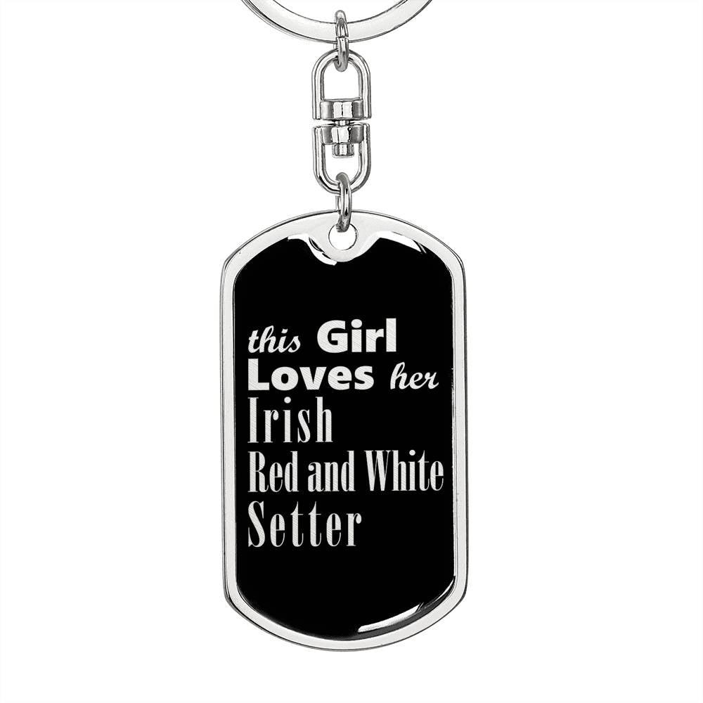 Irish Red and White Setter v2 - Luxury Dog Tag Keychain