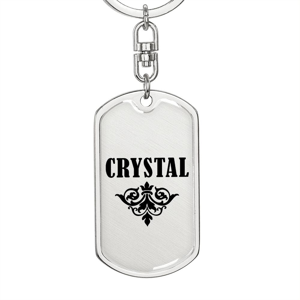 Crystal v01a - Luxury Dog Tag Keychain