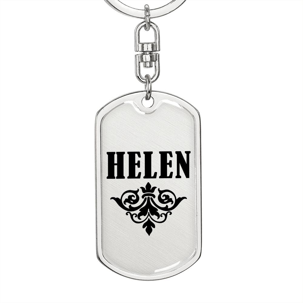 Helen v01a - Luxury Dog Tag Keychain