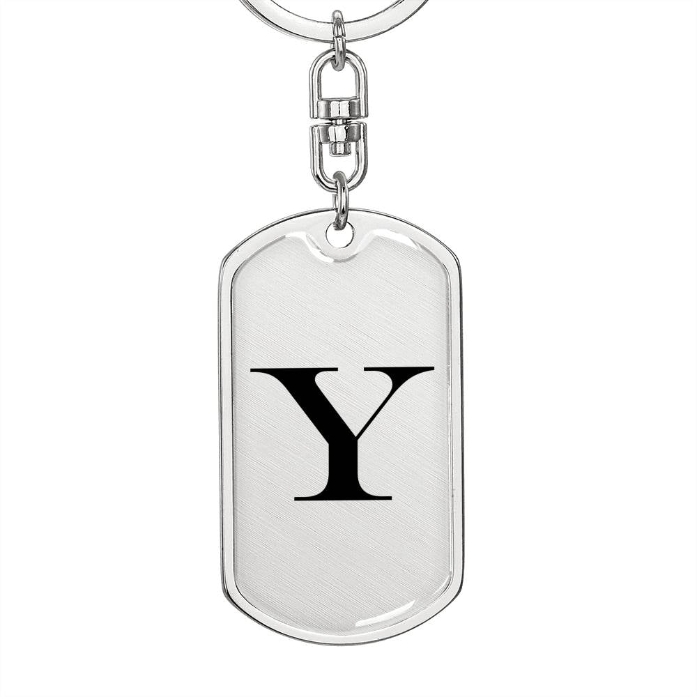 Initial Y v1a - Luxury Dog Tag Keychain