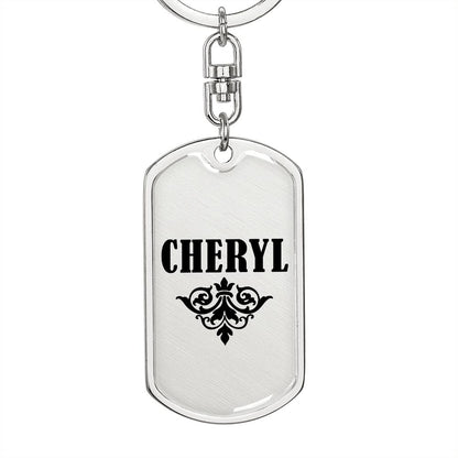Cheryl v01a - Luxury Dog Tag Keychain