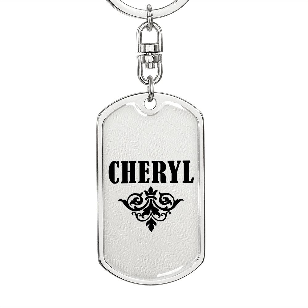 Cheryl v01a - Luxury Dog Tag Keychain