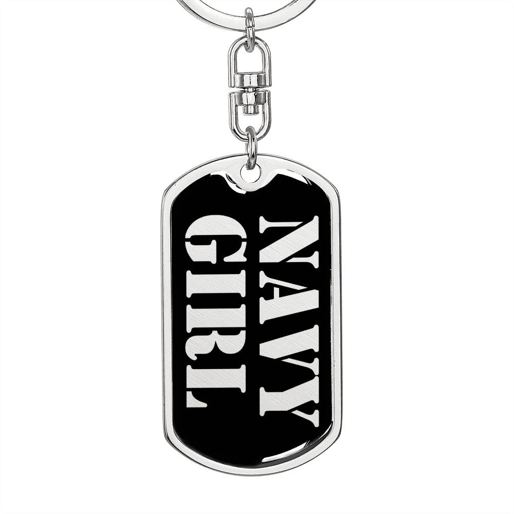 Navy Girl v2 - Luxury Dog Tag Keychain