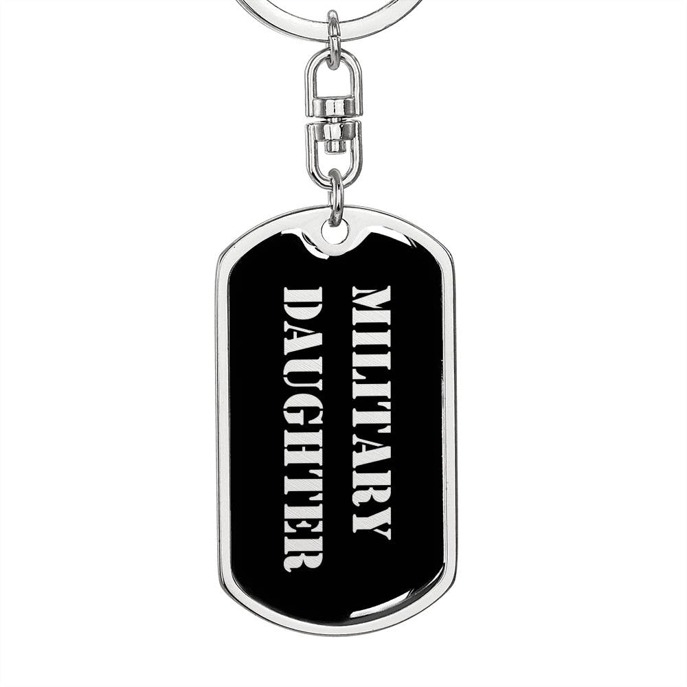 Military Daughter v2 - Luxury Dog Tag Keychain