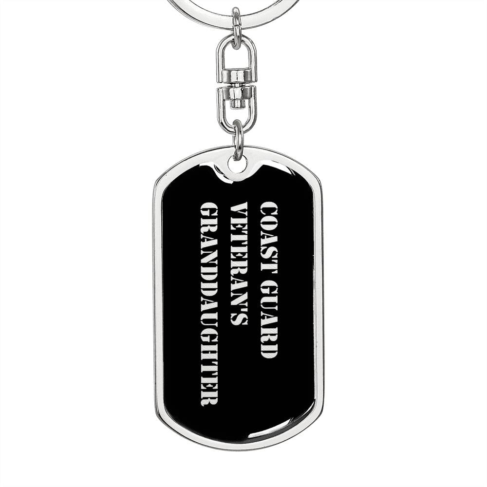 Coast Guard Veteran's Granddaughter v2 - Luxury Dog Tag Keychain