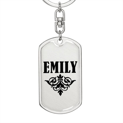 Emily v01a - Luxury Dog Tag Keychain
