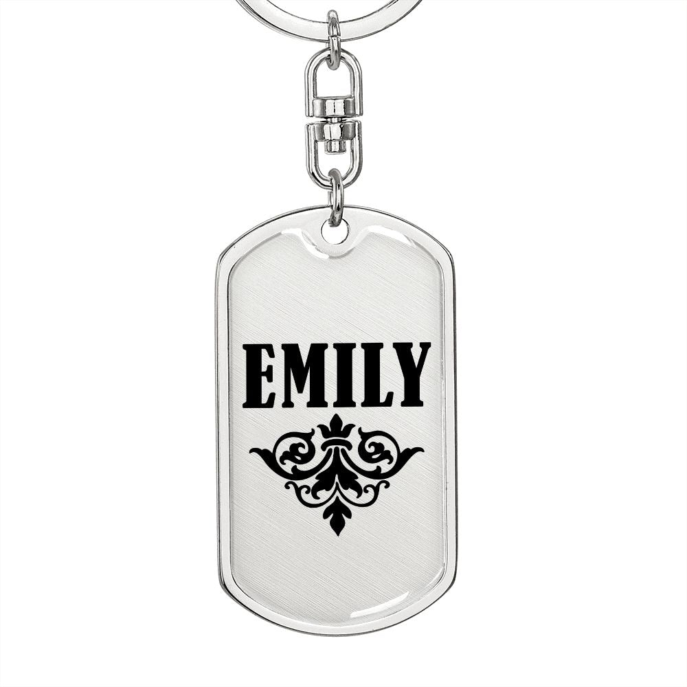 Emily v01a - Luxury Dog Tag Keychain