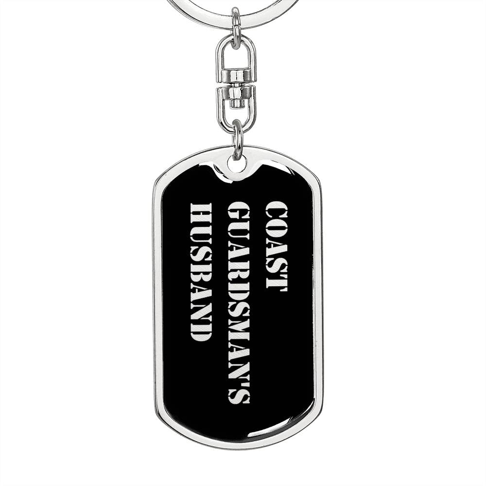 Coast Guardsman's Husband v2 - Luxury Dog Tag Keychain