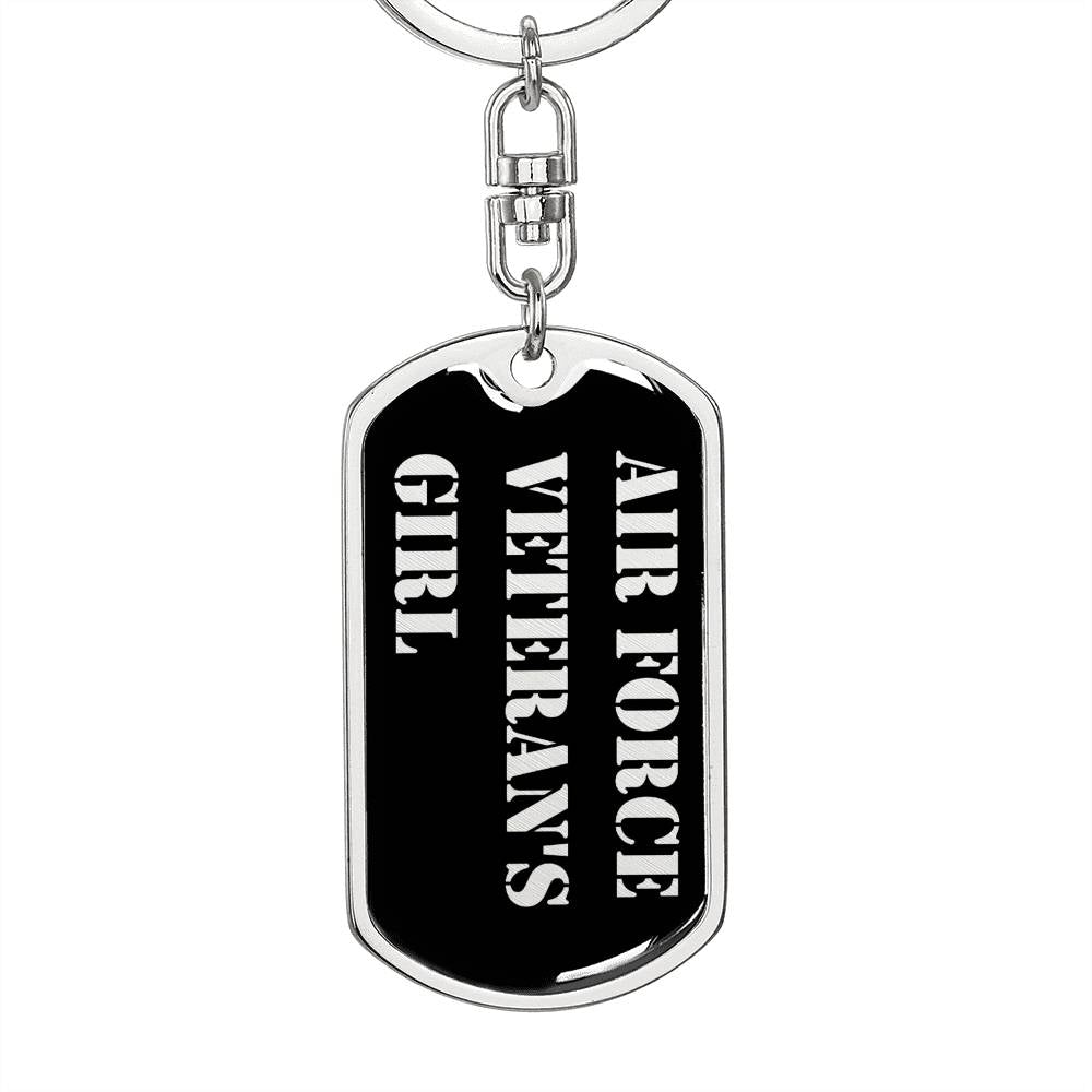 Air Force Veteran's Girl v2 - Luxury Dog Tag Keychain
