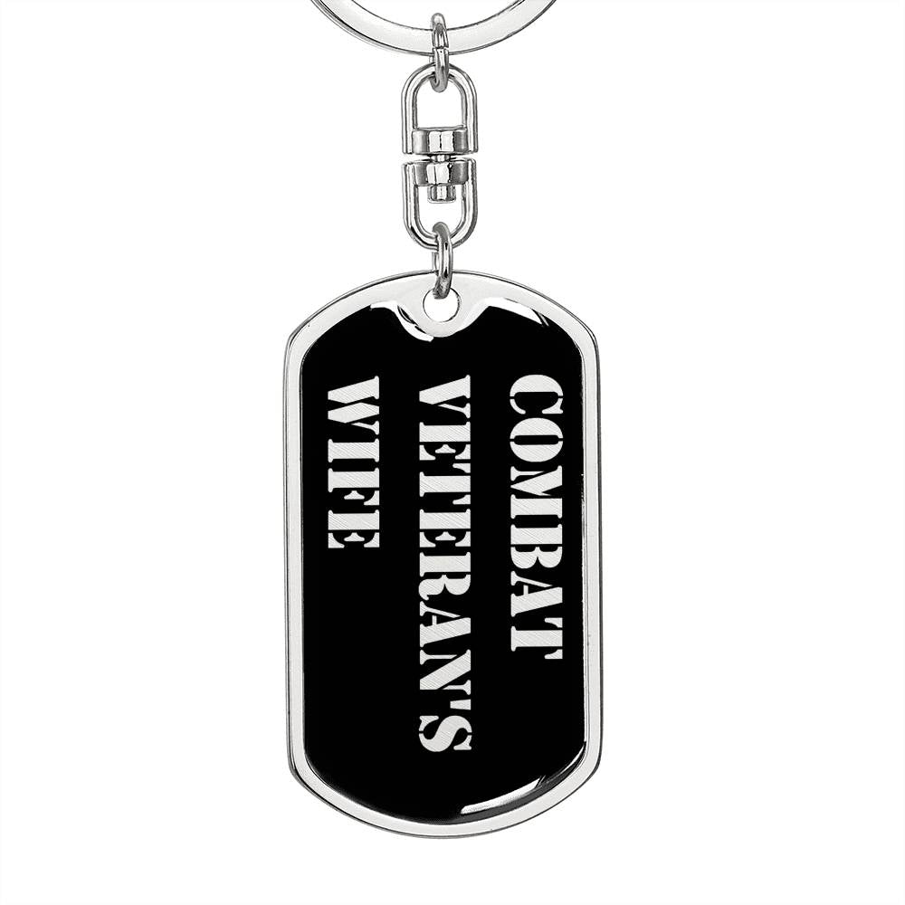 Combat Veteran's Wife v2 - Luxury Dog Tag Keychain