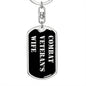 Combat Veteran's Wife v2 - Luxury Dog Tag Keychain