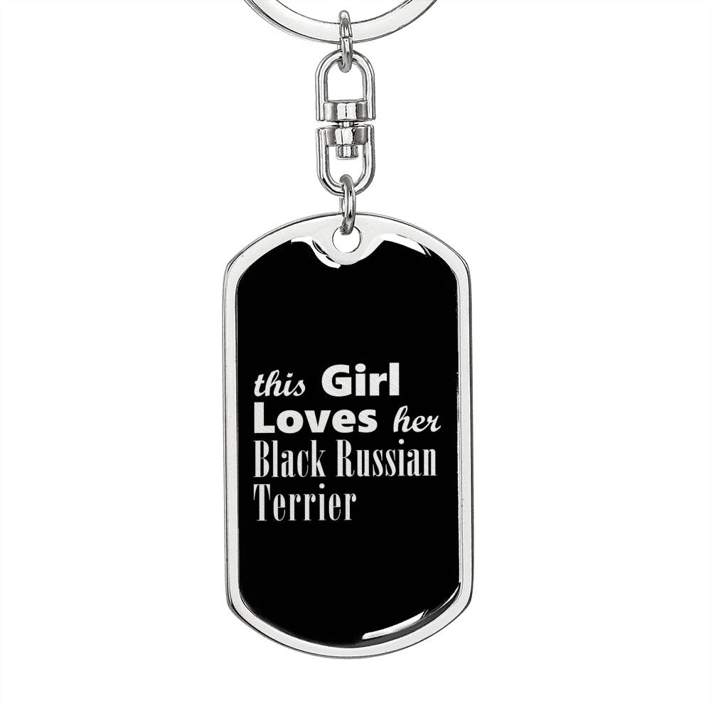 Black Russian Terrier v2 - Luxury Dog Tag Keychain