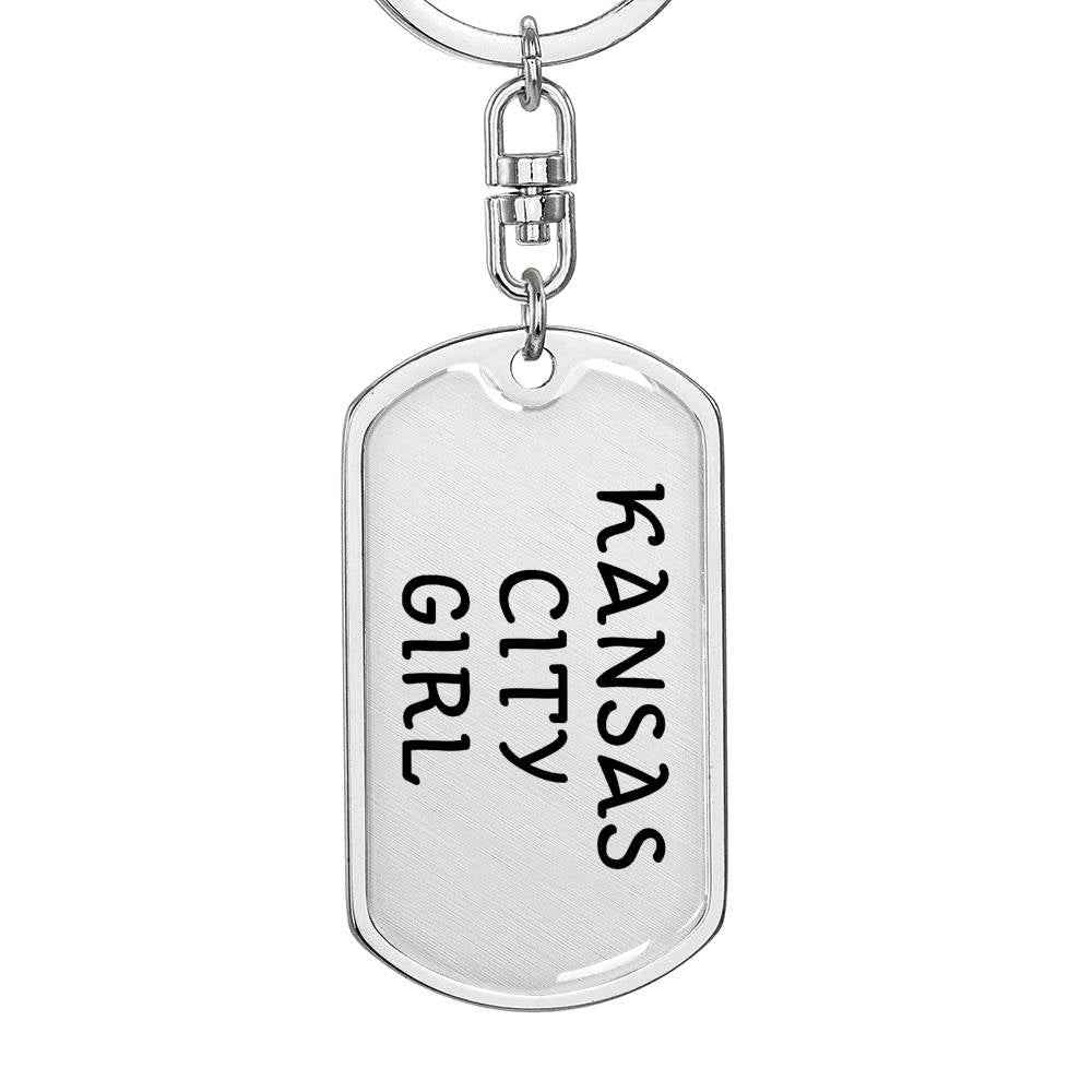 Kansas City Girl v4 - Luxury Dog Tag Keychain