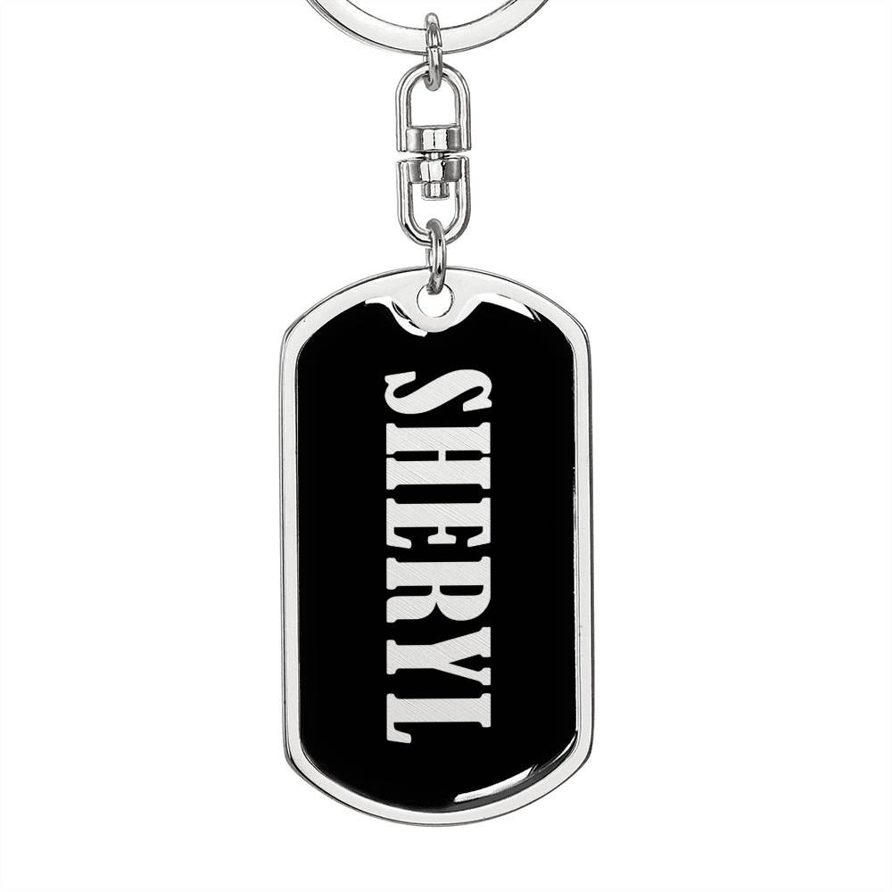 Sheryl v02 - Luxury Dog Tag Keychain
